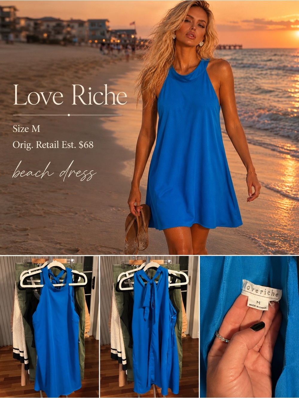 Love Riche Electric Blue Sleeveless Mini Dress